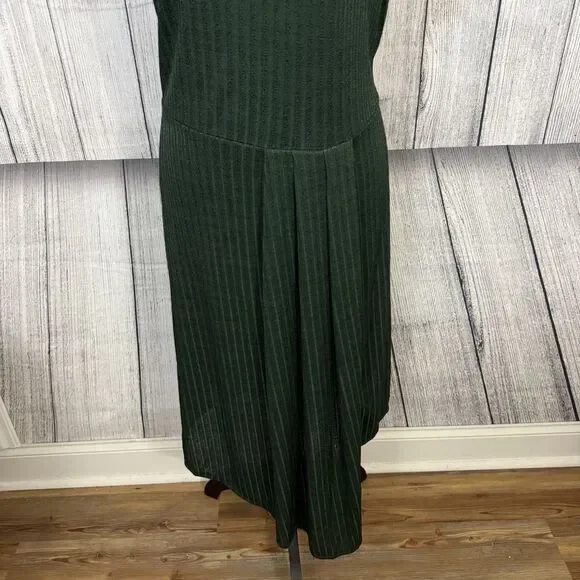 Mia Joy Women's XL Dark Green Self Striped Stretch Maxi Dress - Picture 3 of 7